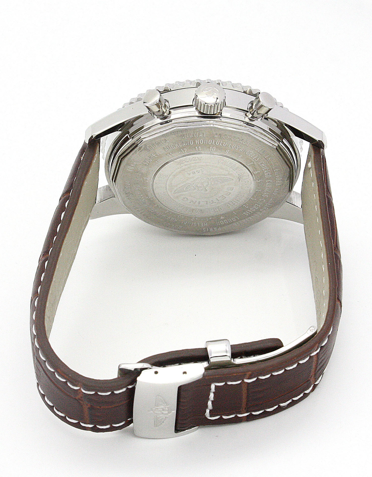 Breitling Navitimer World A24322 Replica Watch, Mens, Brown Baton Dial, 46mm Steel Case