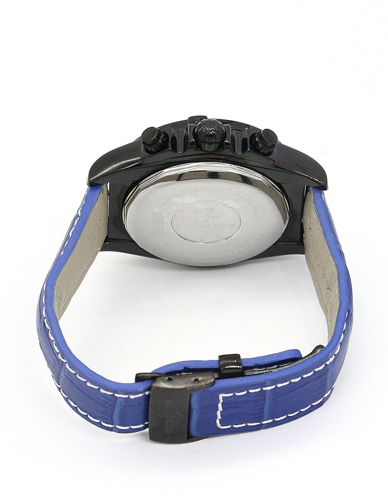 Breitling Chronomat A13050.1 Replica Watch, Automatic, Blue Dial, Black Steel Case, 40MM, Leather