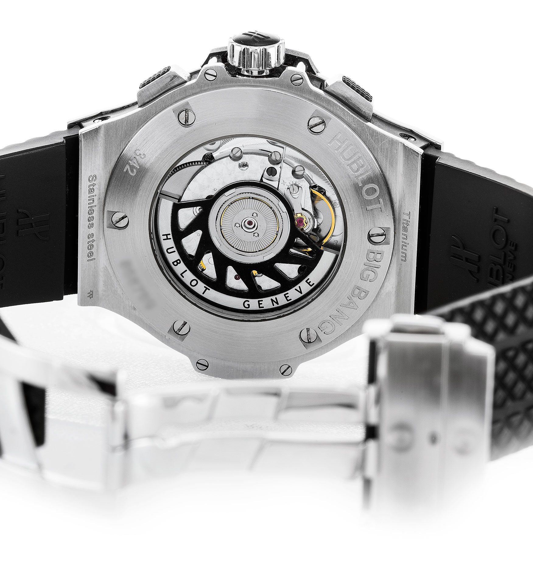 Hublot 41mm 342.SB.131.RX Automatic Carbon Steel Case Rubber Bracelet Carbon Dial Mens Watch