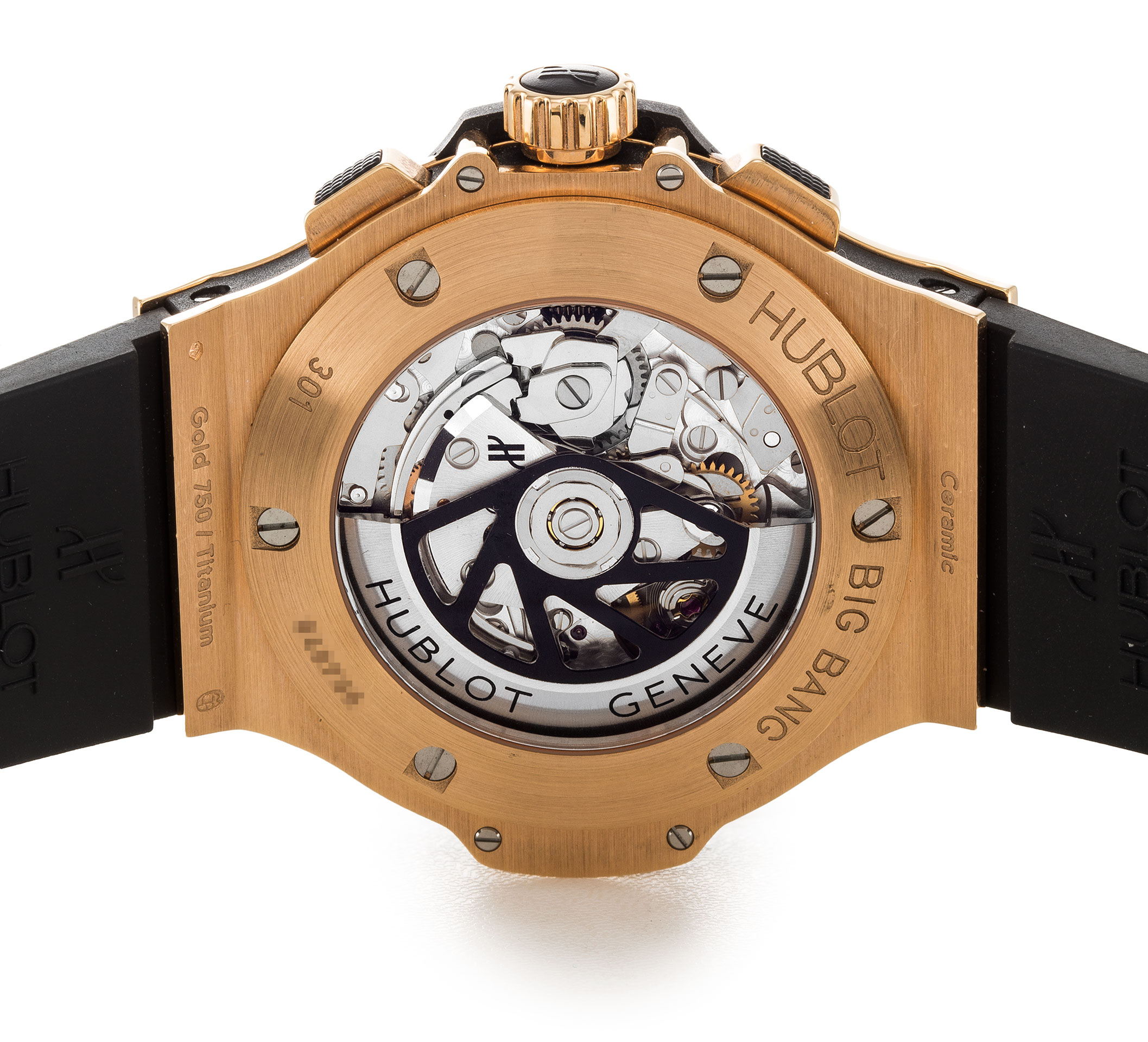 Hublot 301.PB.131.RX 44mm Automatic Steel Replica Watch | Quartz | Mens | Gold | Rubber Black