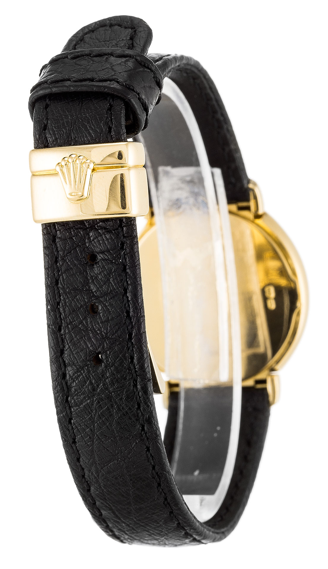 Rolex Cellini 6621 Replica, Ladies Quartz Watch, 26mm White Roman Numeral Dial, Leather Strap