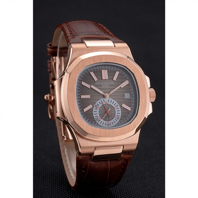 Patek Philippe NAUTILUS Automatic 18K Rose-Gold Plated Silver Dial Replica Watch
