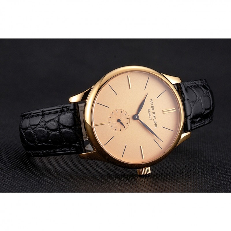Patek Philippe Calatrava Replica Watch, Automatic Movement, 18k Yellow Gold Plated, Sapphire