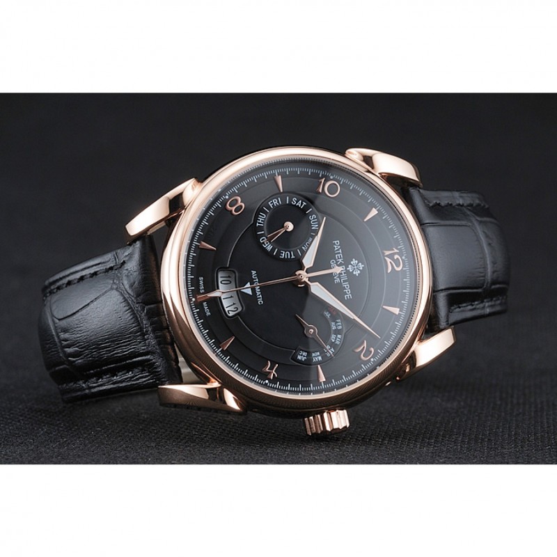 Patek Philippe 1454235 Kinetic Auto Silver Dial 18k Rose-Gold Plated Case Replica Watch