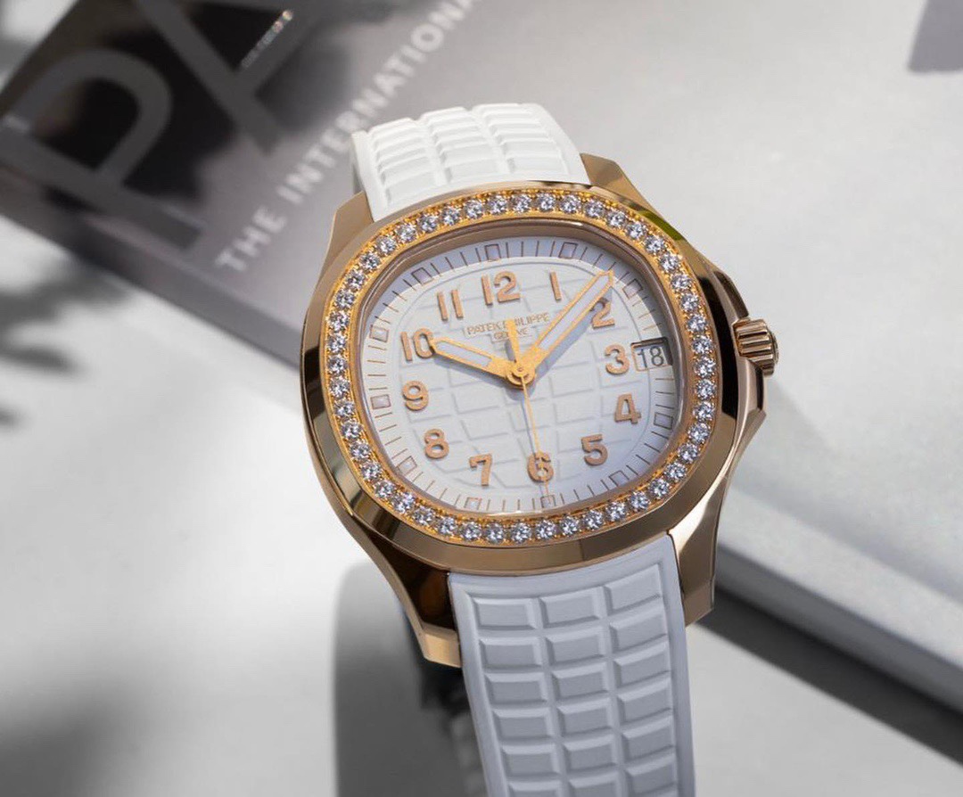Aquanaut 5067A RG PPF 1:1 Best Edition White Textured Dial on White Rubber Strap RONDA Quartz