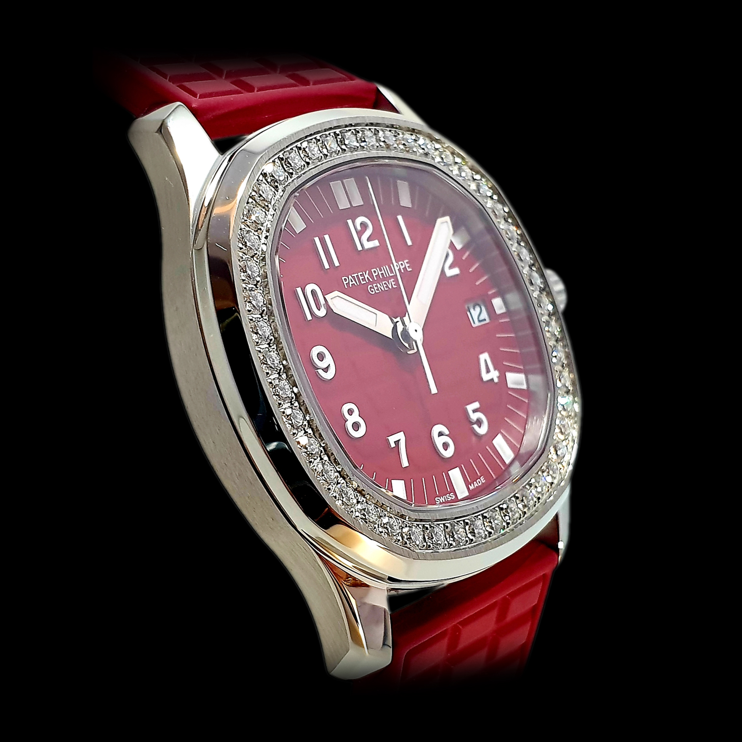 Aquanaut 5067A SS PPF 1:1 Best Edition Red Textured Dial on Red Rubber Strap RONDA Quartz