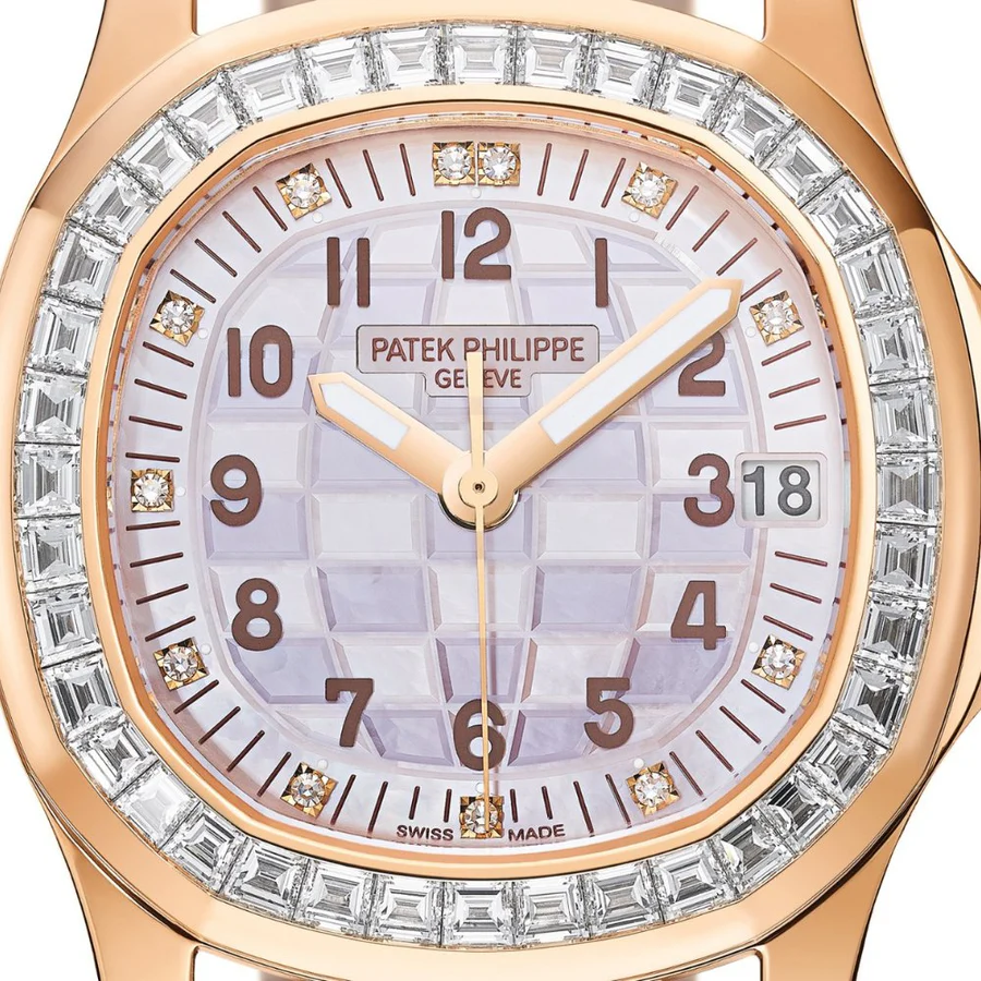 Aquanaut 5068 RG PPF 1:1 Best Edition White Textured Dial on Pink Rubber Strap 324CS