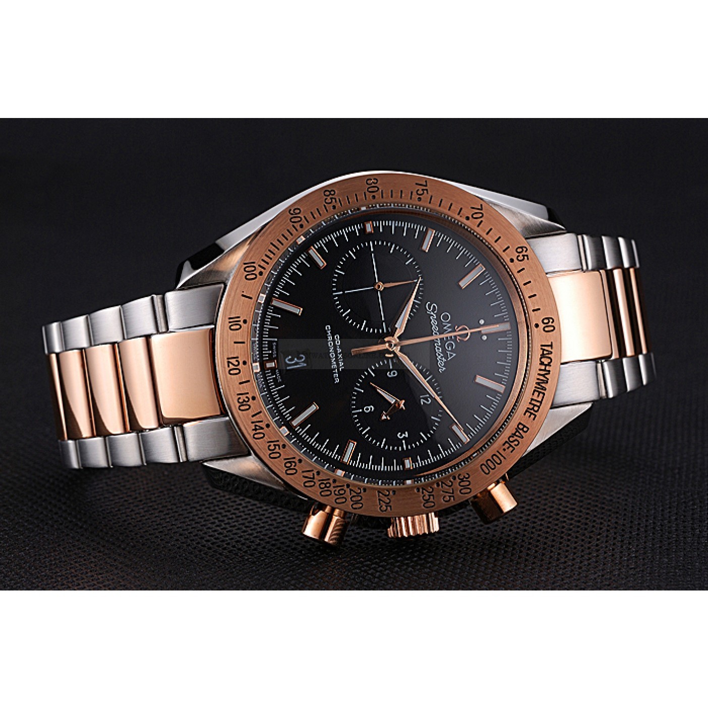 Omega Speedmaster 622804 Replica Watch, Quartz Movement, 18k Rose-Gold Plated Case & Bracelet