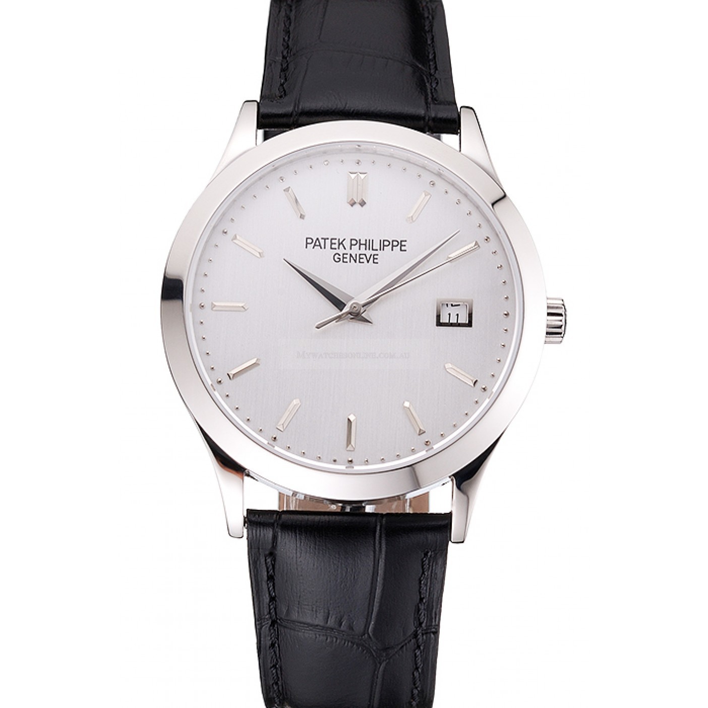 Patek Philippe Calatrava Replica Watch Automatic Movement White Dial Polished Steel Case