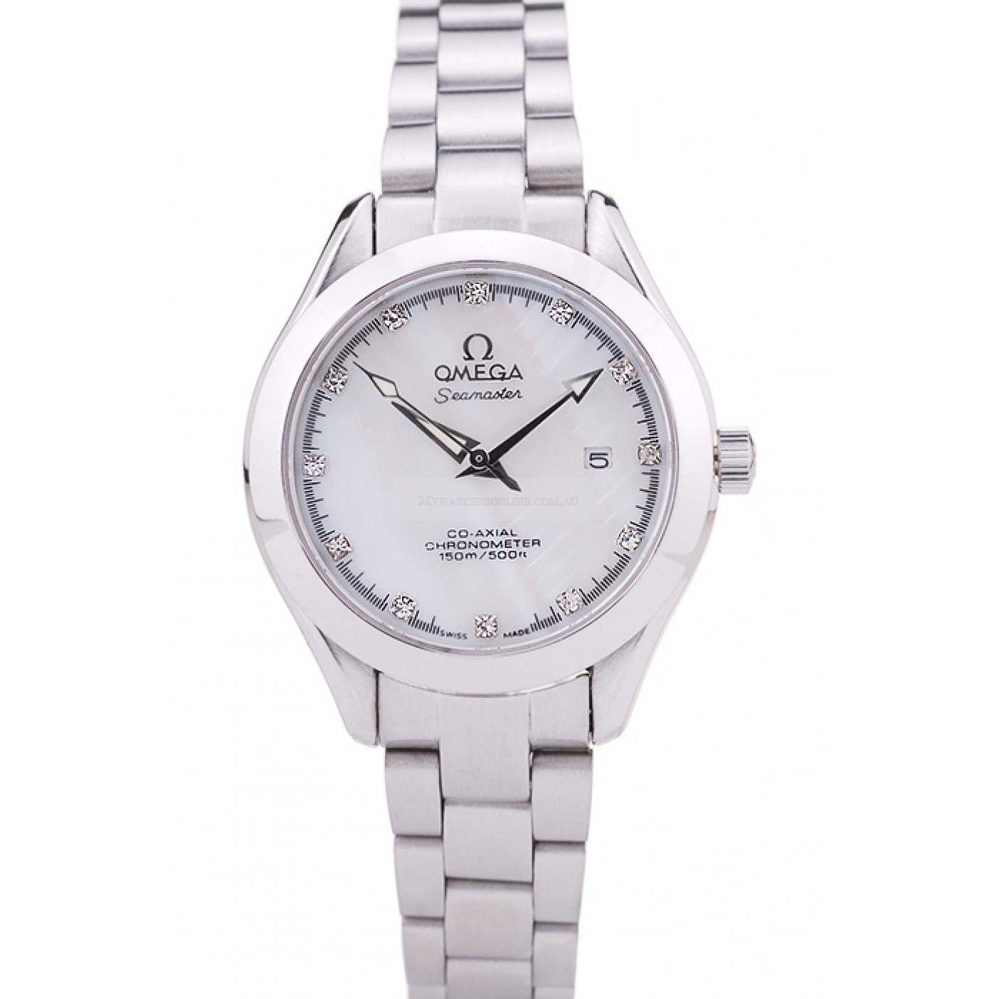 Omega Seamaster OM150 | Quartz Battery | Japanese Quality | Brushed Stainless Steel Case | Replica