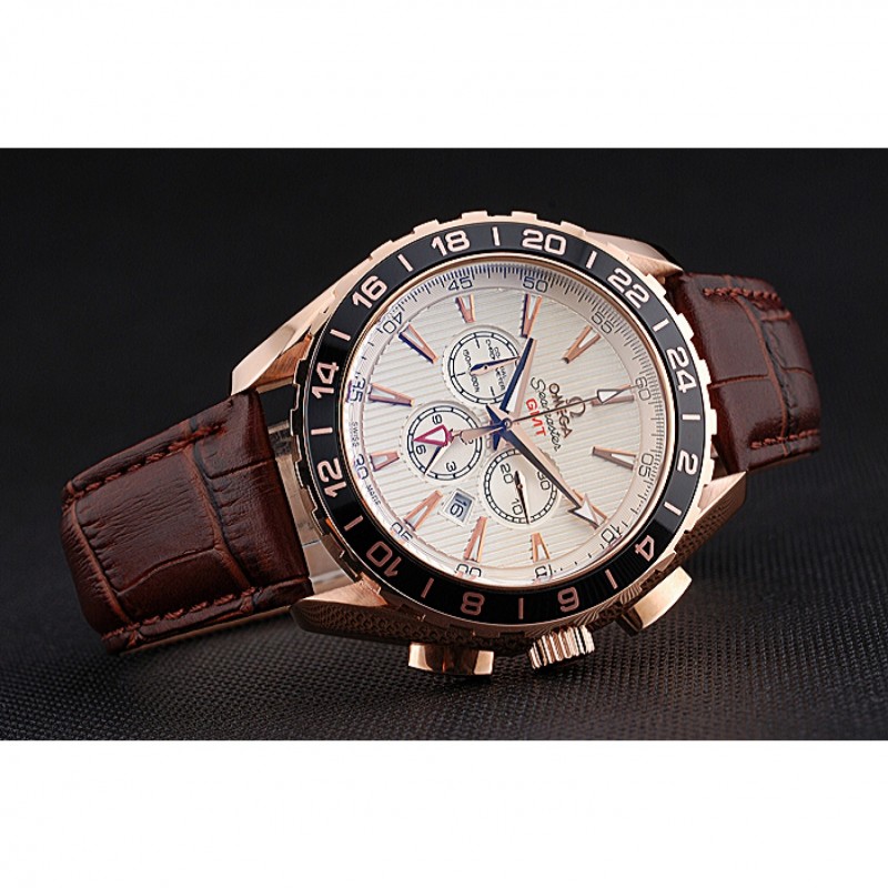 Omega Seamaster 622534 Replica Watch, 18k Rose-Gold Plated Case, Chronograph, Sapphire Crystal