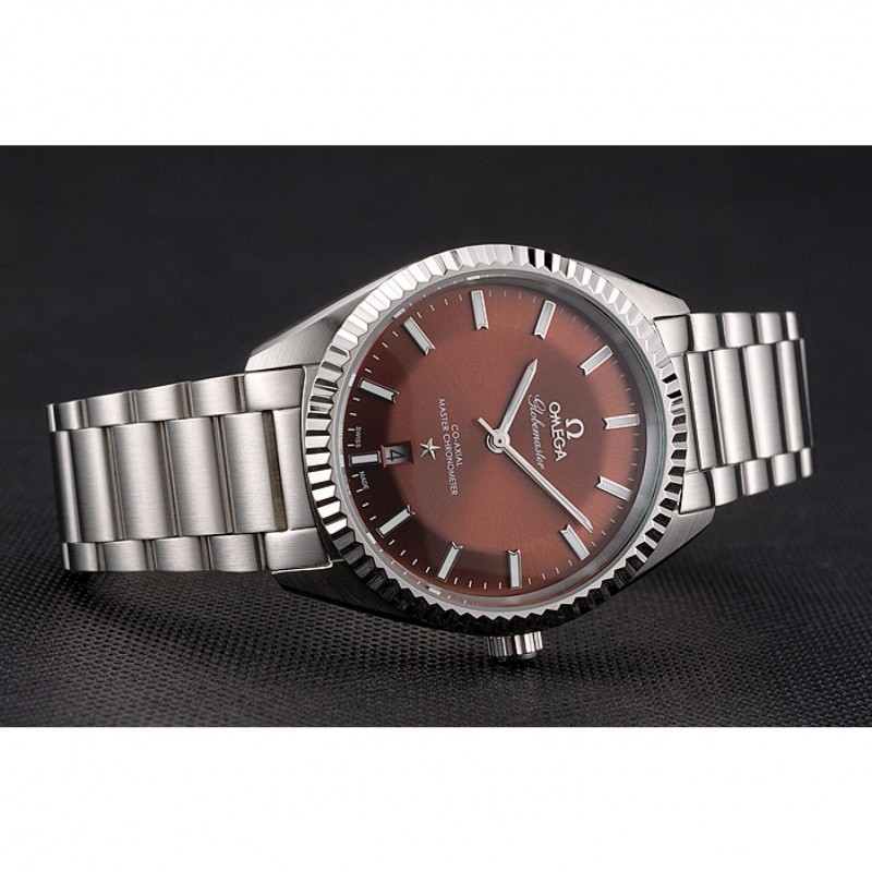 Omega Globemaster Constellation Quartz Watch, Brown Dial, Brushed Steel Case, Model