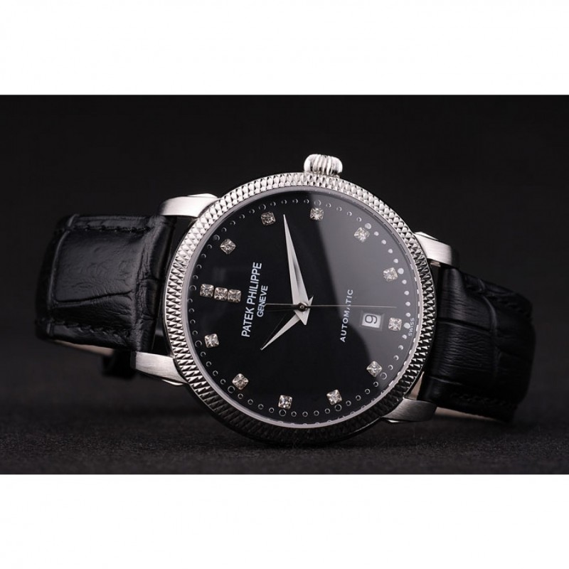 Patek Philippe Calatrava 7661 | Automatic | Polished Stainless Steel Case | Black Crocodile Leather