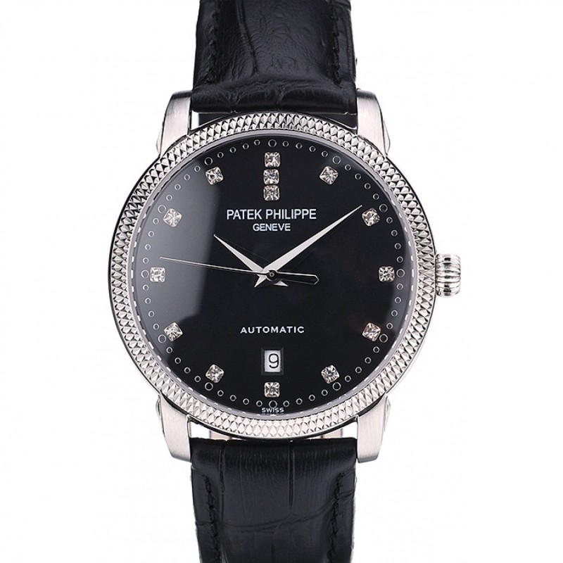 Patek Philippe Calatrava 7661 | Automatic | Polished Stainless Steel Case | Black Crocodile Leather