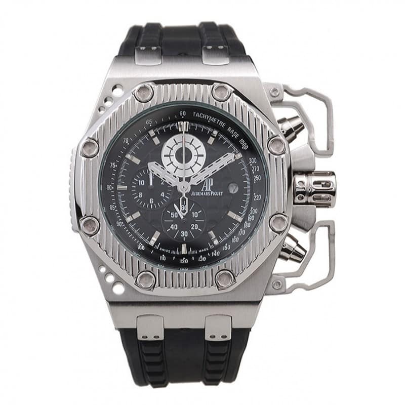 Audemars Piguet Royal Oak Offshore 3282 Replica Watch, Chronograph, Black Dial, Brushed Steel Case