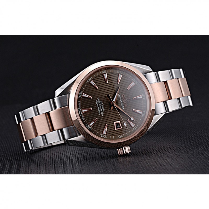 Omega Seamaster 622168 Replica Watch, Automatic Movement, Brown Dial, Brushed Stainless Steel Case