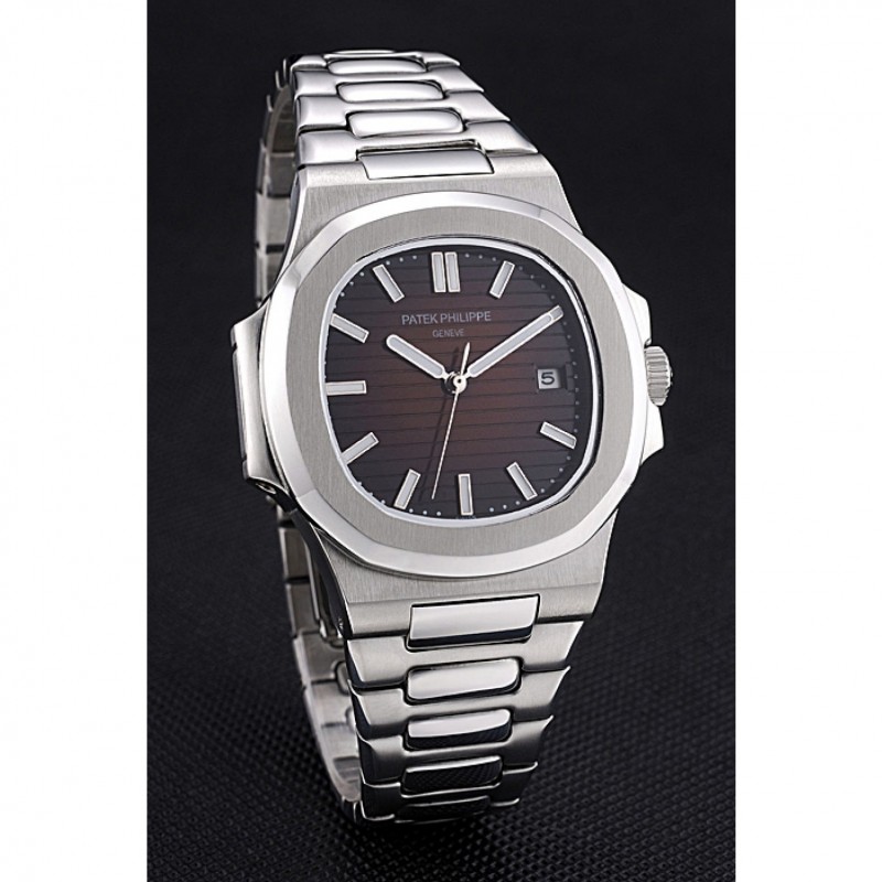 Patek Philippe Nautilus 622721 Automatic - Brushed Stainless Steel - Brown Dial - Replica Watch