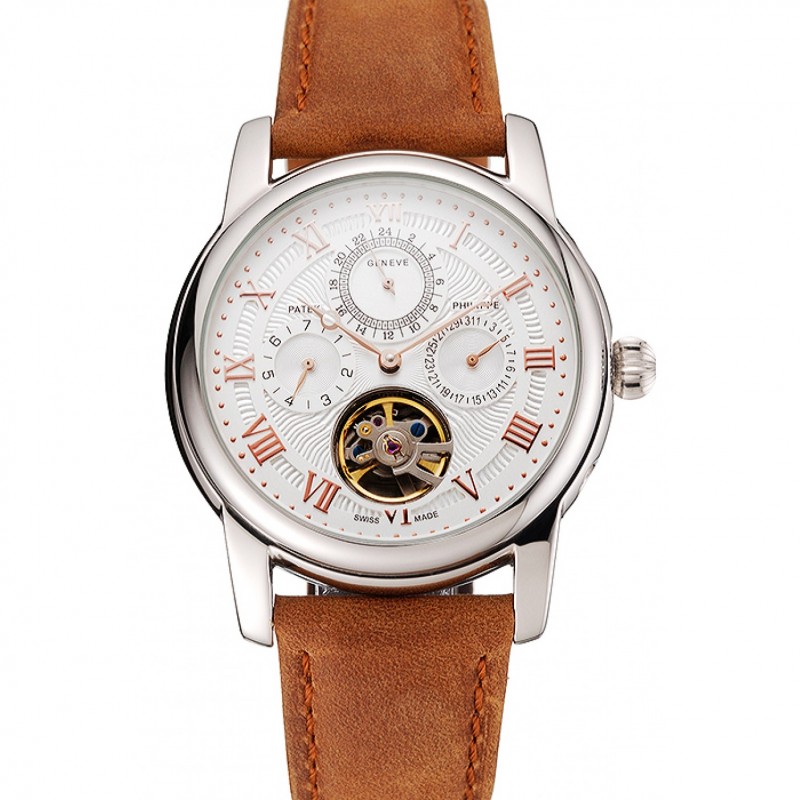 Patek Philippe Grand Complications 1453818 Automatic Kinetic Replica Watch, White Dial, Men's