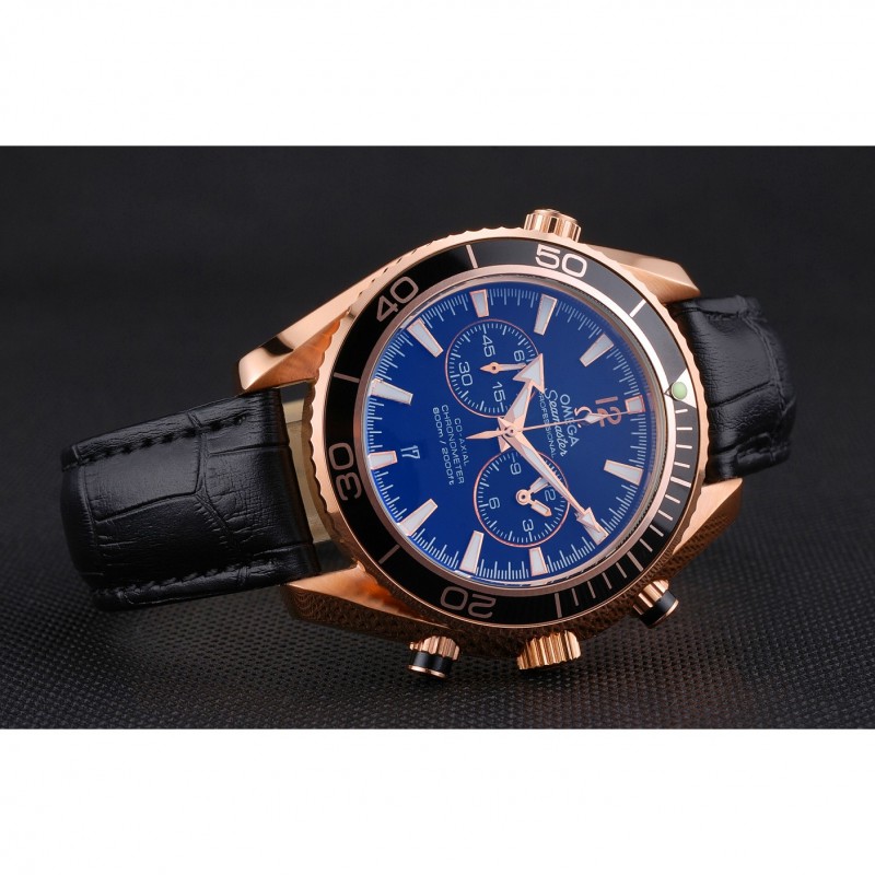 Omega Seamaster 622391 - Quartz Battery - Japanese Miyota - 18k Rose-Gold Plated Case - Black