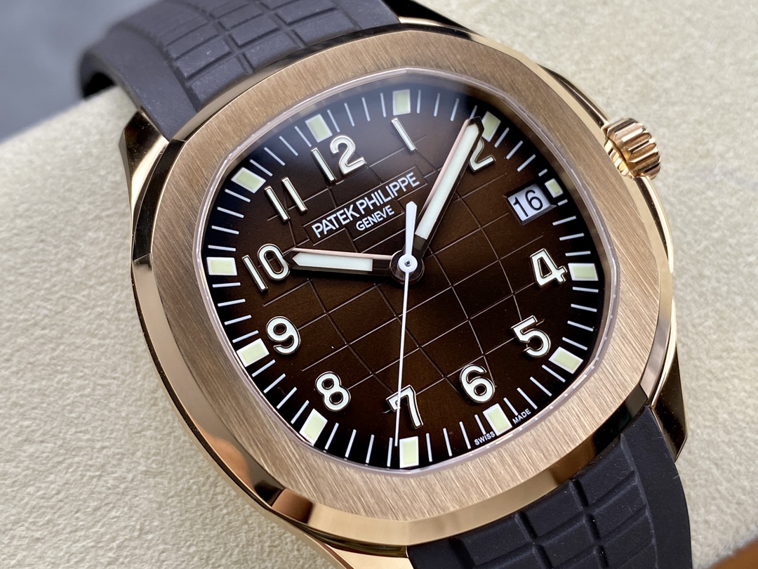 Aquanaut 5167 40mm RG 3KF 1:1 Best Edition Brown Dial on Black Rubber Strap A330 Super Clone
