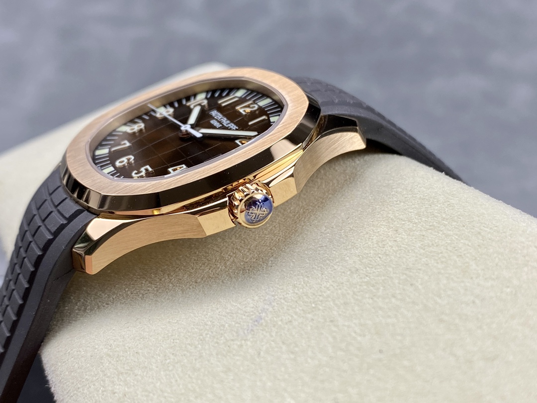 Aquanaut 5167 40mm RG 3KF 1:1 Best Edition Brown Dial on Black Rubber Strap A330 Super Clone