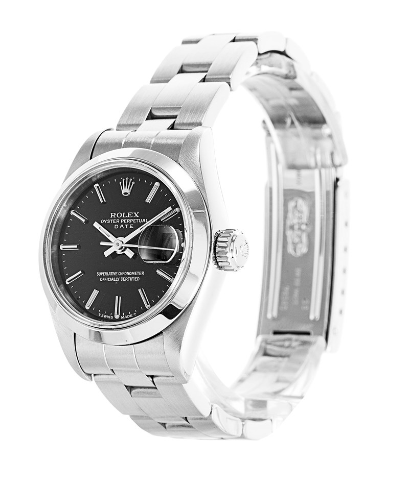 Rolex Datejust 69160 Ladies Automatic 26mm Black Dial Steel Case & Bracelet Watch