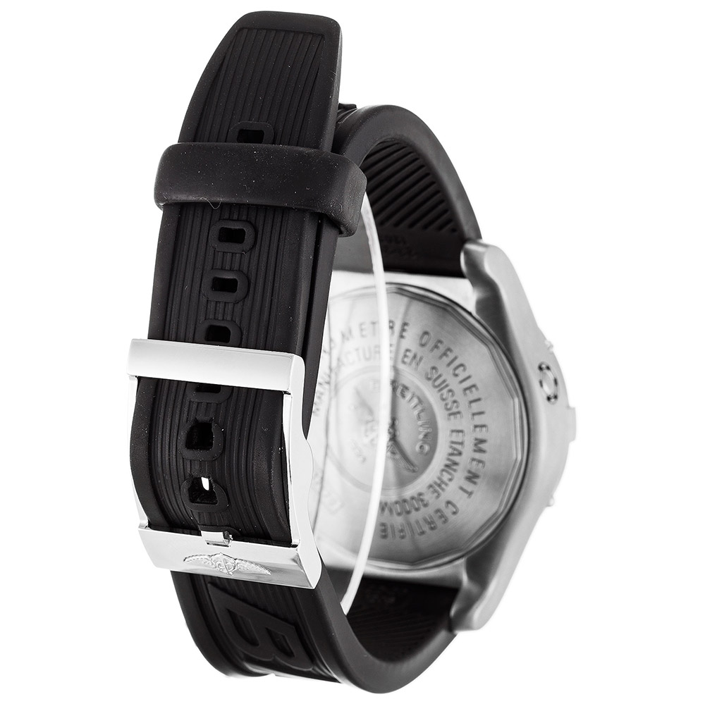 Breitling Avenger Seawolf E17370 Mens Quartz 44mm 316 Steel Case Black Arabic Dial Rubber Bracelet