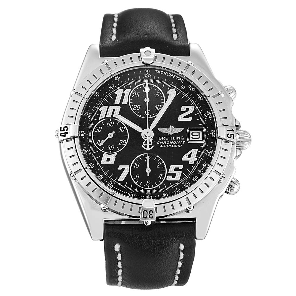 Breitling Chronomat A13050.1 Quartz Watch, 39mm 316 Steel Case, Black Dial, Mens Replica Watch