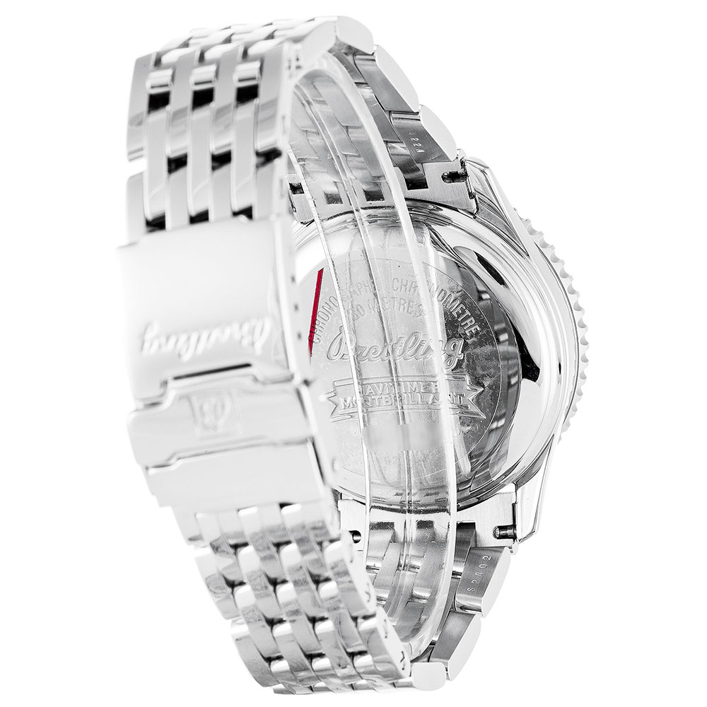 Breitling Montbrillant A41330 - Quartz Mens Watch - 38mm Steel Case - White Dial