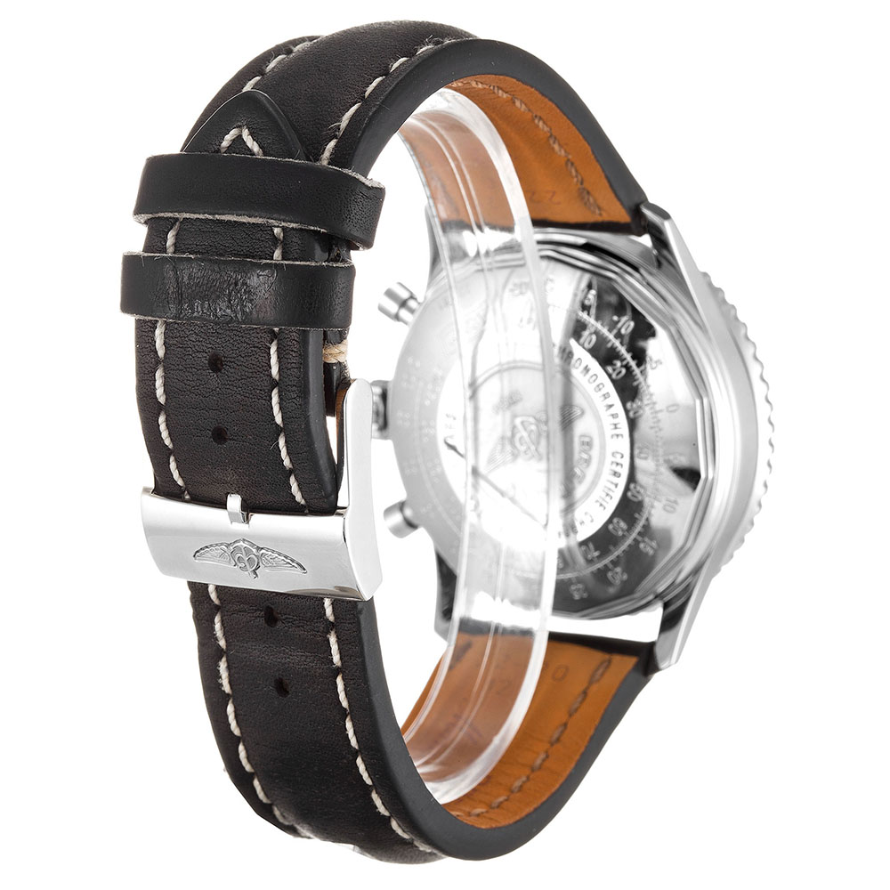 Breitling Navitimer A23322 Mens Quartz Watch, 42mm Stainless Steel Case, Black Dial & Leather Band
