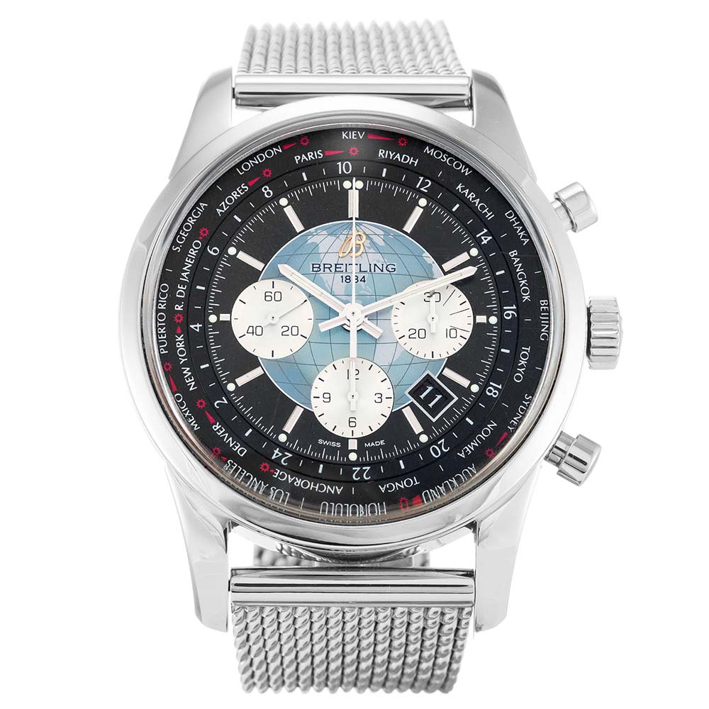 Breitling Transocean Chronograph AB0510 - Quartz - 46mm - 316 Steel - Black Dial Replica Watch