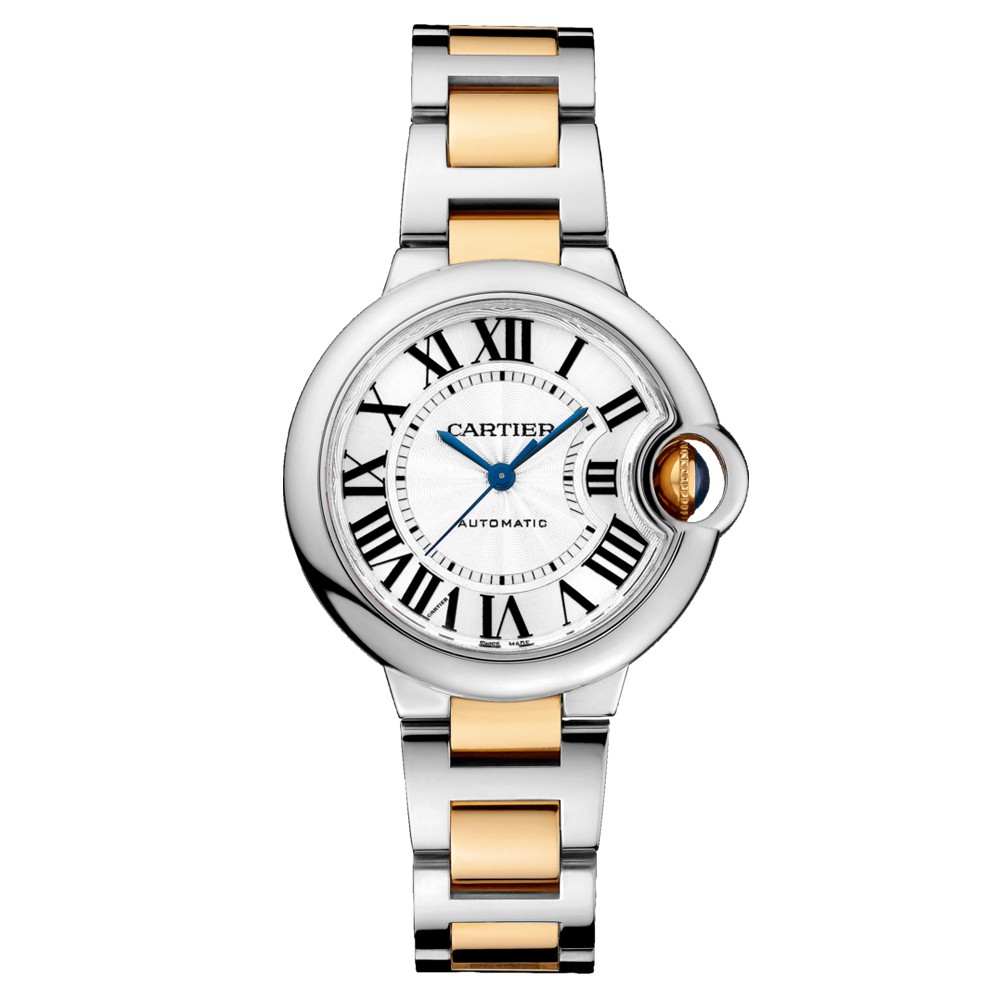 Cartier Ballon Bleu W2BB0002 - Ladies Automatic Watch - 33mm Steel Case - Gold Plated