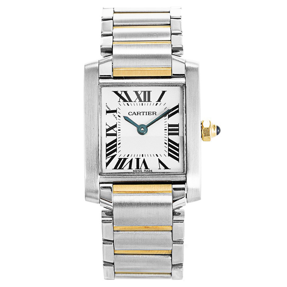Cartier Tank Francaise Replica Watch, W51007Q4, 20mm Gold-Plated Case, White Dial