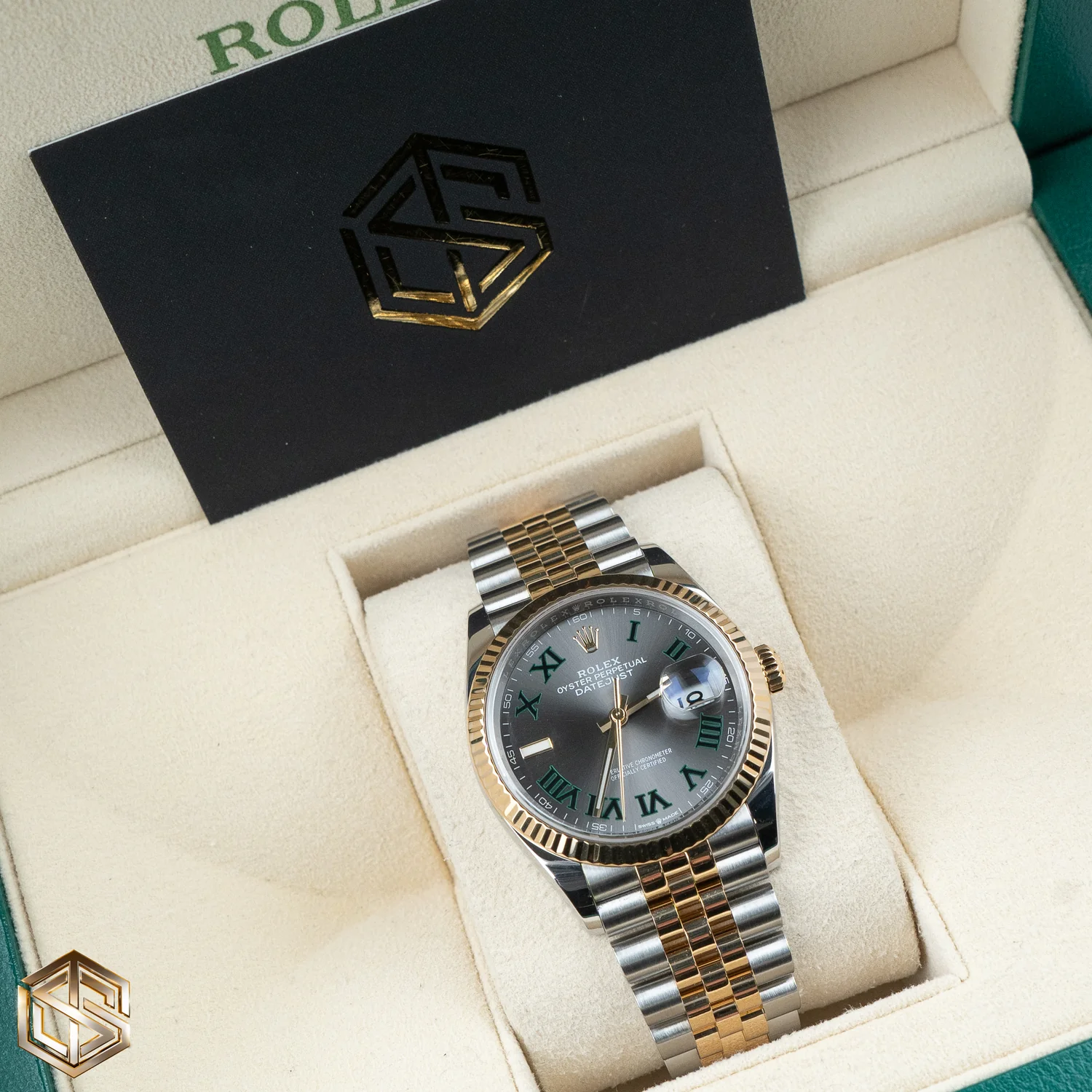 DateJust 36mm 126233 Clean 1:1 Best Edition 904L Steel Gray Dial Green Roman on SS/YG Jubilee Bracelet VR3235
