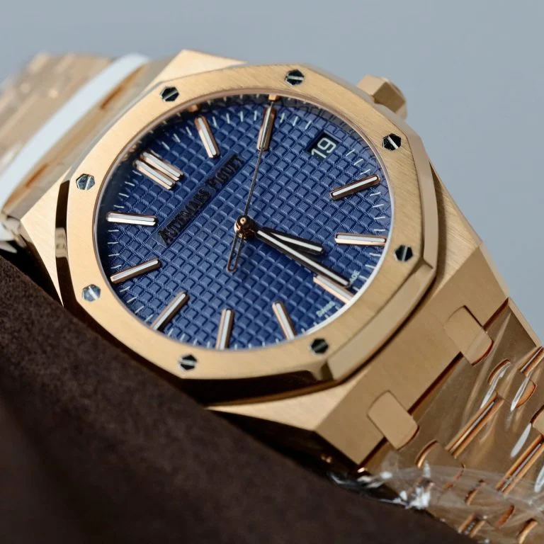 Audemars Piguet Royal Oak 41mm 15510 RG DDF 1:1 Best Edition Blue Textured Dial on RG Bracelet Super Clone