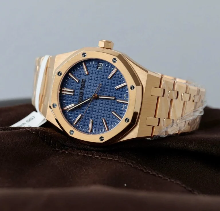 Audemars Piguet Royal Oak 41mm 15510 RG DDF 1:1 Best Edition Blue Textured Dial on RG Bracelet Super Clone
