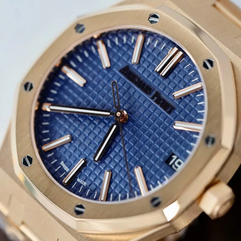 Audemars Piguet Royal Oak 41mm 15510 RG DDF 1:1 Best Edition Blue Textured Dial on RG Bracelet Super Clone