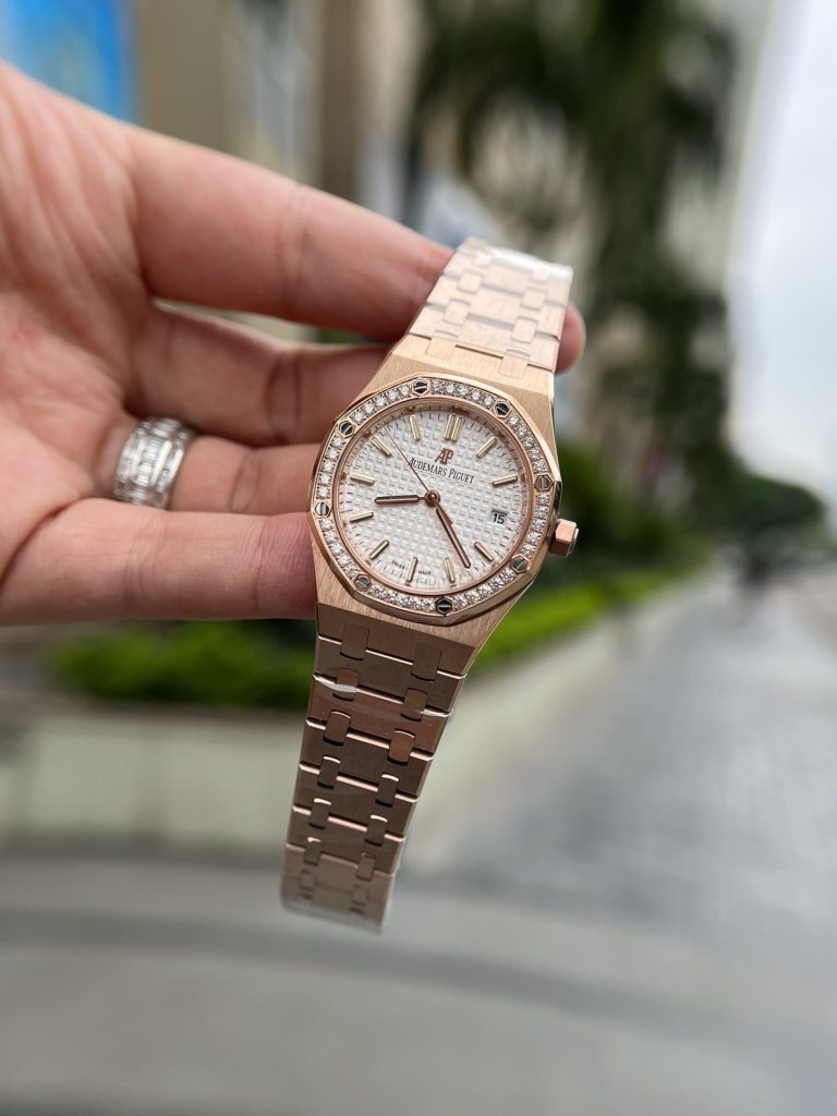Audemars Piguet Royal Oak 34mm Rose Gold with White Dial