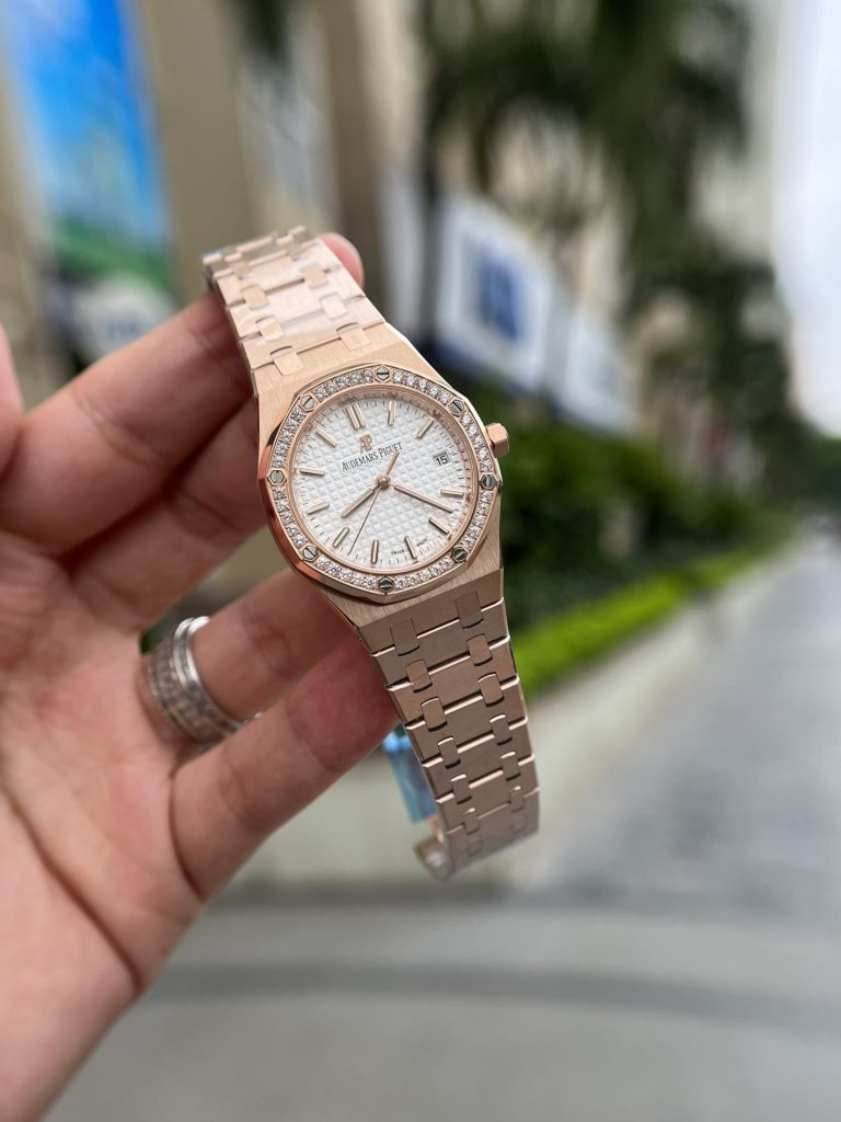 Audemars Piguet Royal Oak 34mm Rose Gold with White Dial