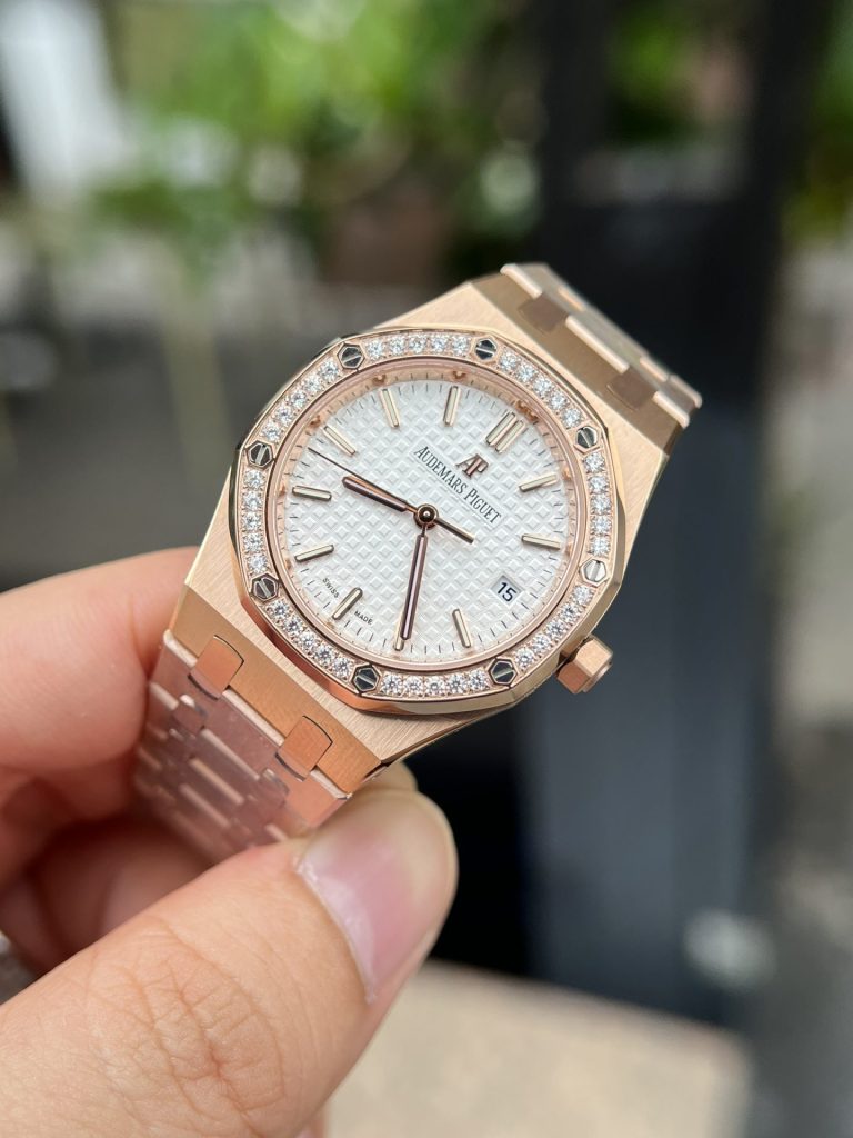 Audemars Piguet Royal Oak 34mm Rose Gold with White Dial