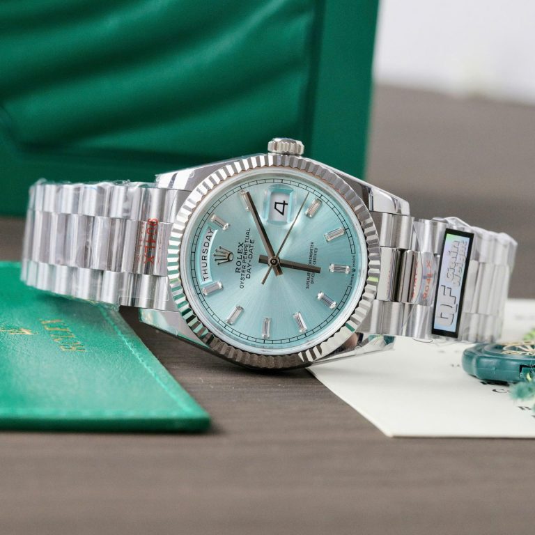 Rolex Day-Date 128236 Dial Ice Blue Weight 158gram QF Factory 36mm