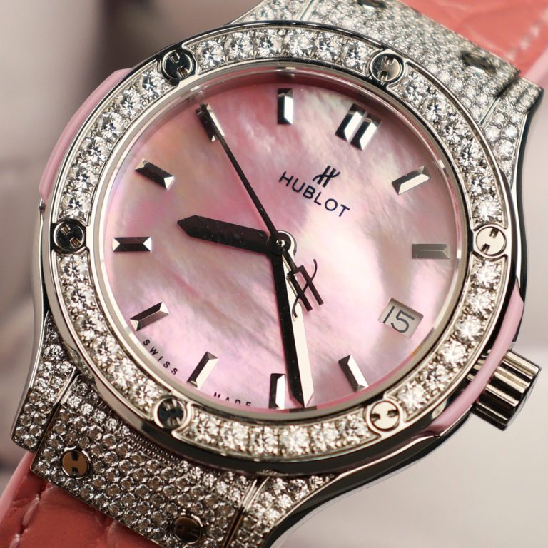 Hublot Classic Fusion 33mm Mother Of Pearl Dial with Moissanite Diamonds