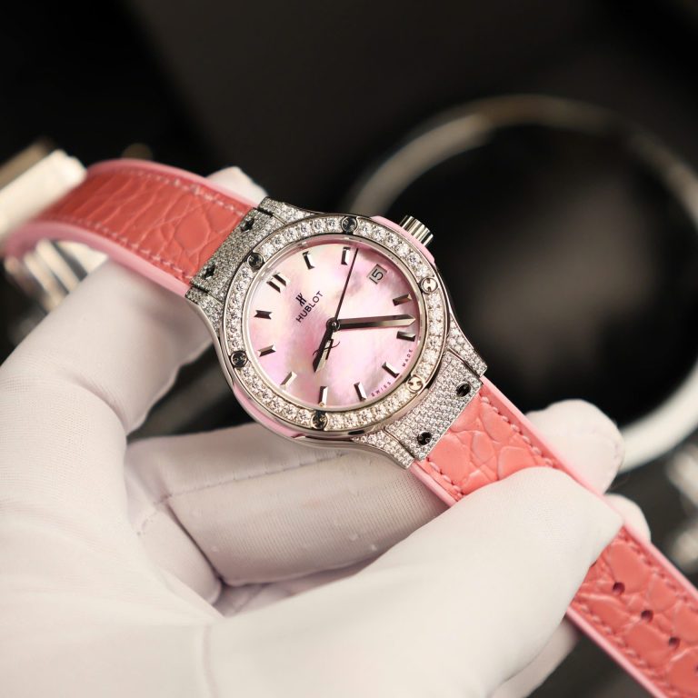 Hublot Classic Fusion 33mm Mother Of Pearl Dial with Moissanite Diamonds