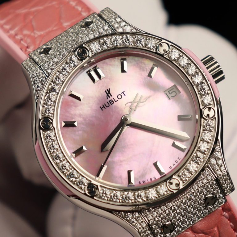 Hublot Classic Fusion 33mm Mother Of Pearl Dial with Moissanite Diamonds
