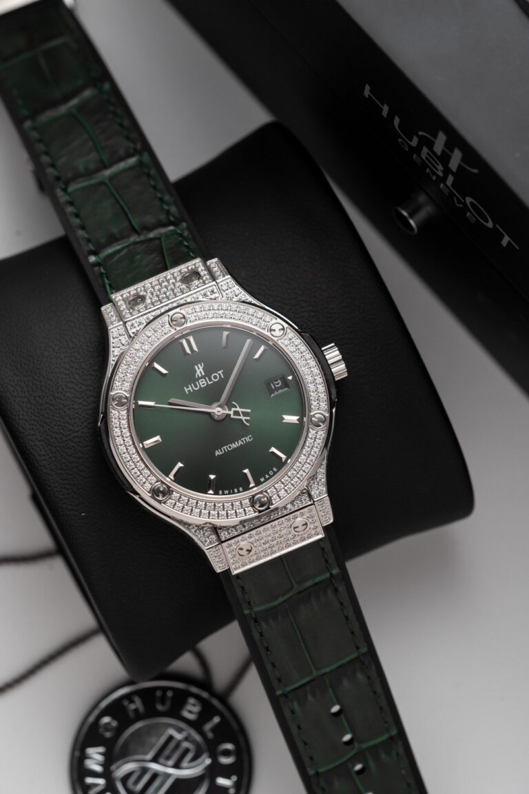 Hublot Classic Fusion Titanium Green Full Diamond 38mm