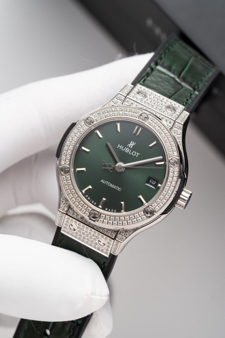 Hublot Classic Fusion Titanium Green Full Diamond 38mm