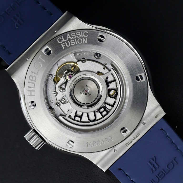 Hublot Classic Fusion Titanium Blue Dial 42mm Custom Moissanite Diamonds