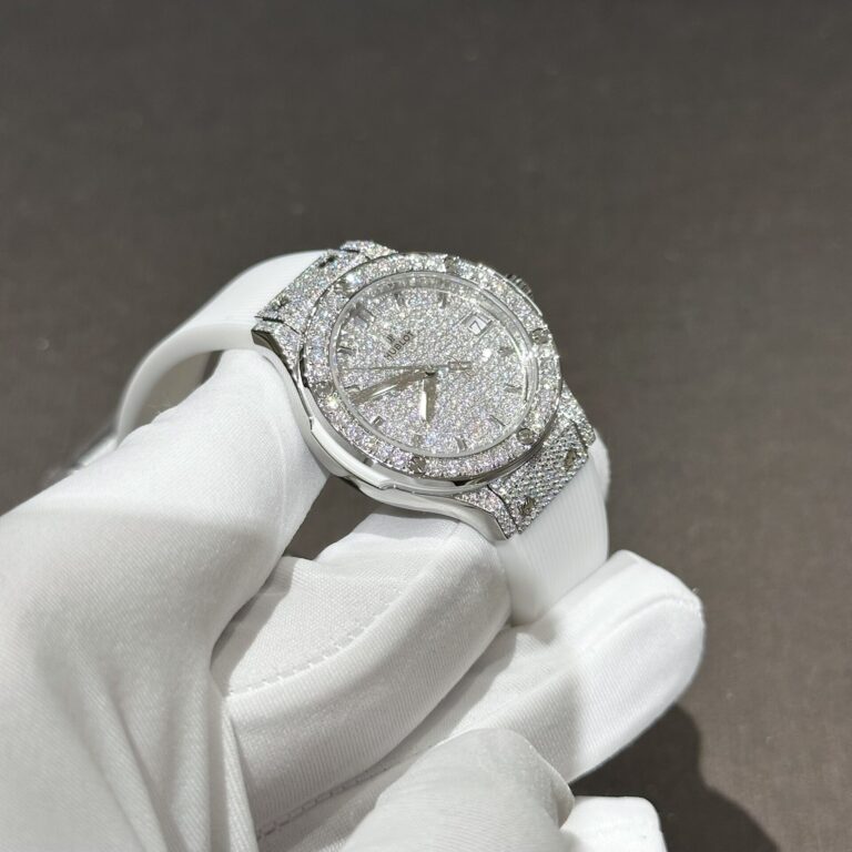 Hublot Classic Fusion White Full Moissanite Diamonds 33mm