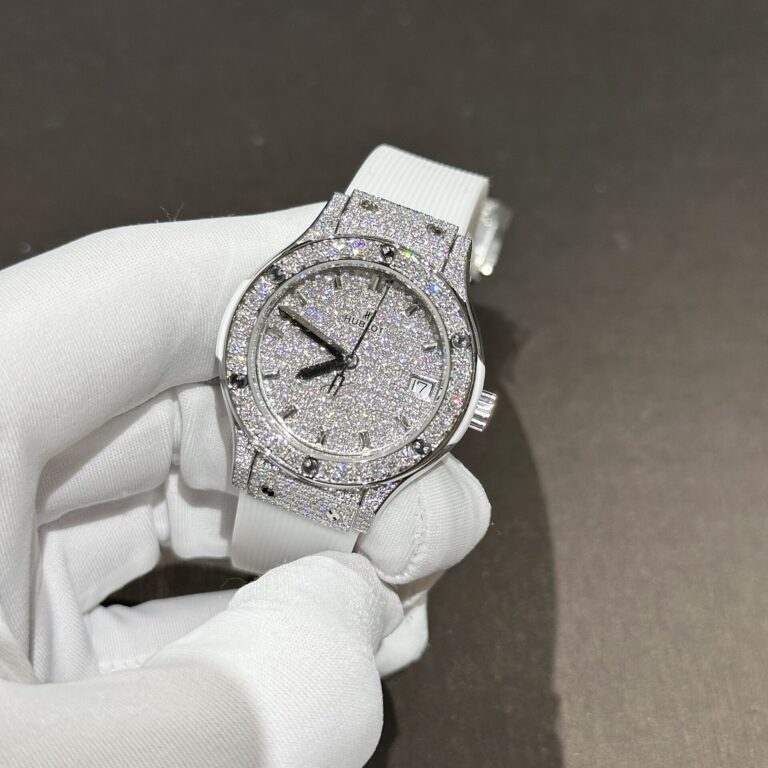 Hublot Classic Fusion White Full Moissanite Diamonds 33mm