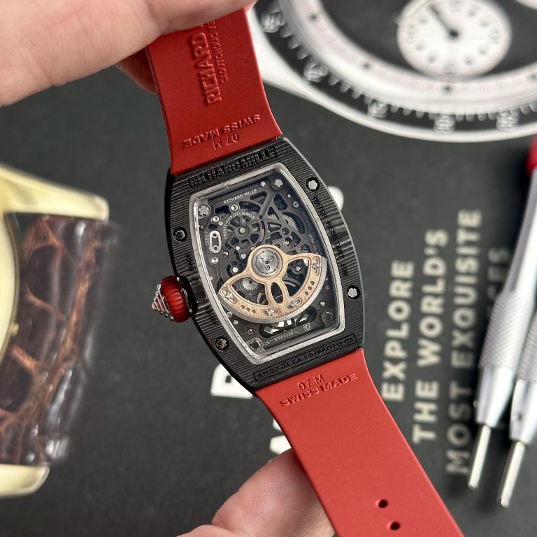 Richard Mille RM07-01 Black Carbon Rubber Strap 32x46mm